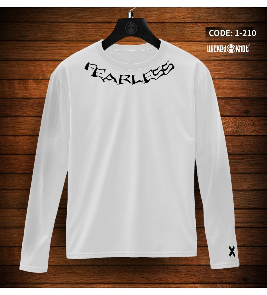 Fearless White Long-sleeved T-Shirt